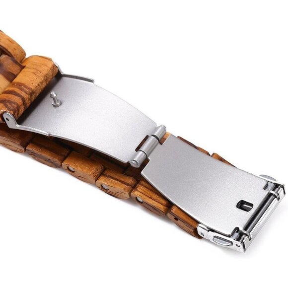 ✨ Bewell Analog Quartz Men Brown Wooden Handmade Movement Lightweight Watches - Picture 5 of 7